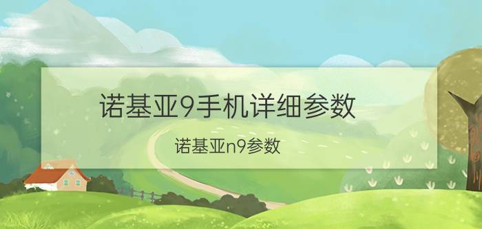 诺基亚9手机详细参数 诺基亚n9参数？